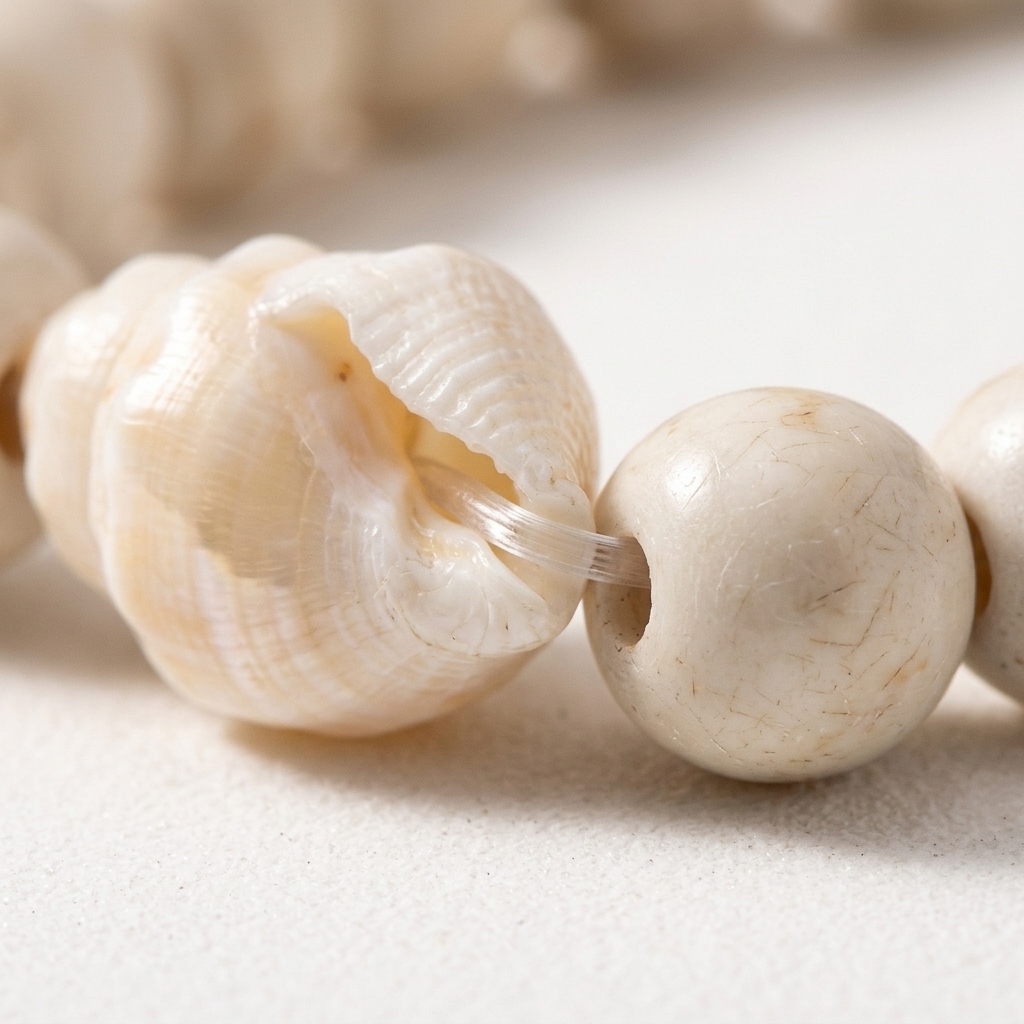 Minimalist White Stone Conch Bracelet, Summer Elegance